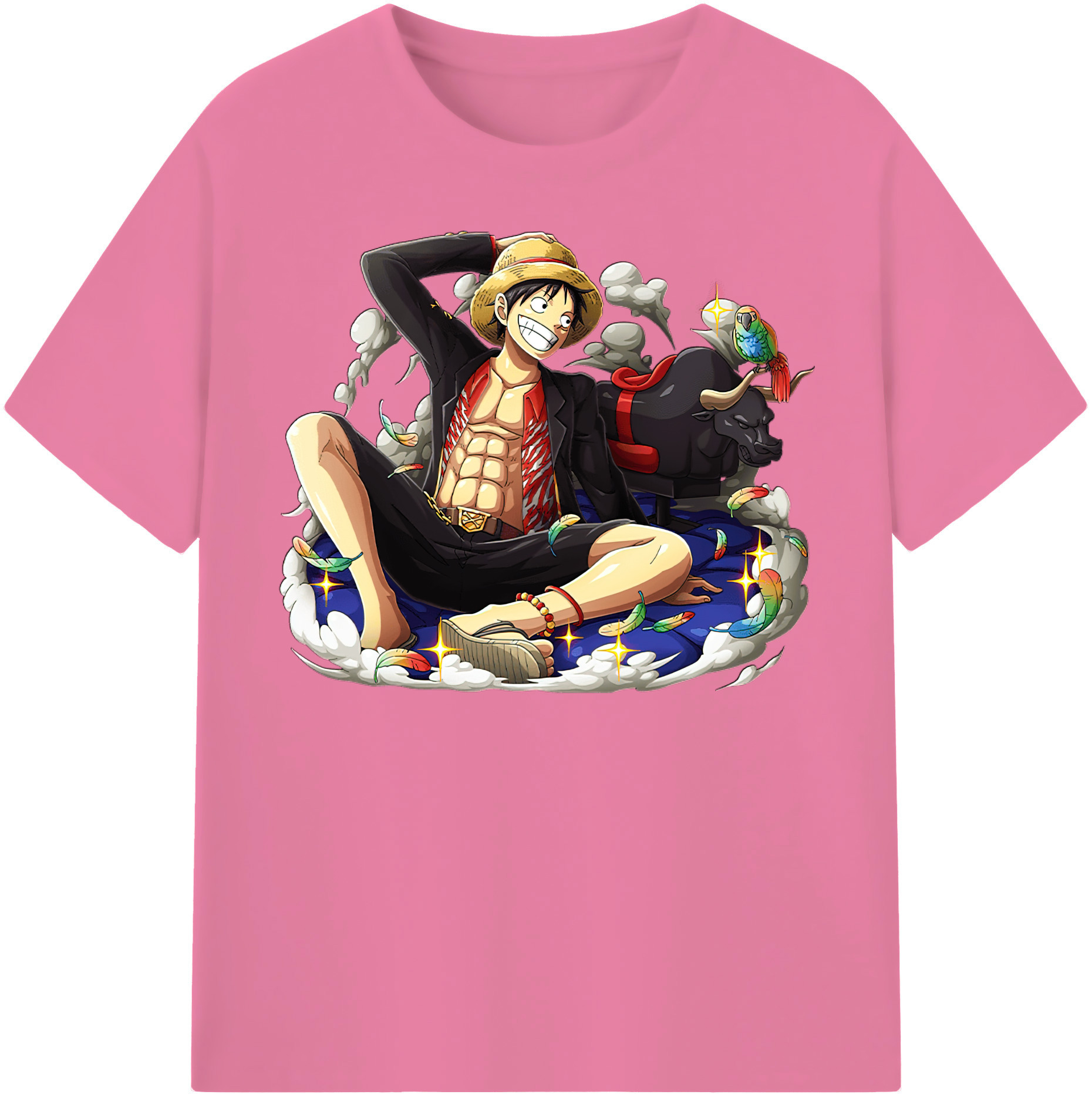 ワンピース モンキー・D・ルフィ ONE PIECE Monkey D. Luffy 綿100％半袖Tシャツ（フロントプリント）